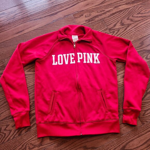 Victorias Secret Pink * Ohio State OSU Buckeyes Zip Up Red Jacket Sz XS - Picture 1 of 8